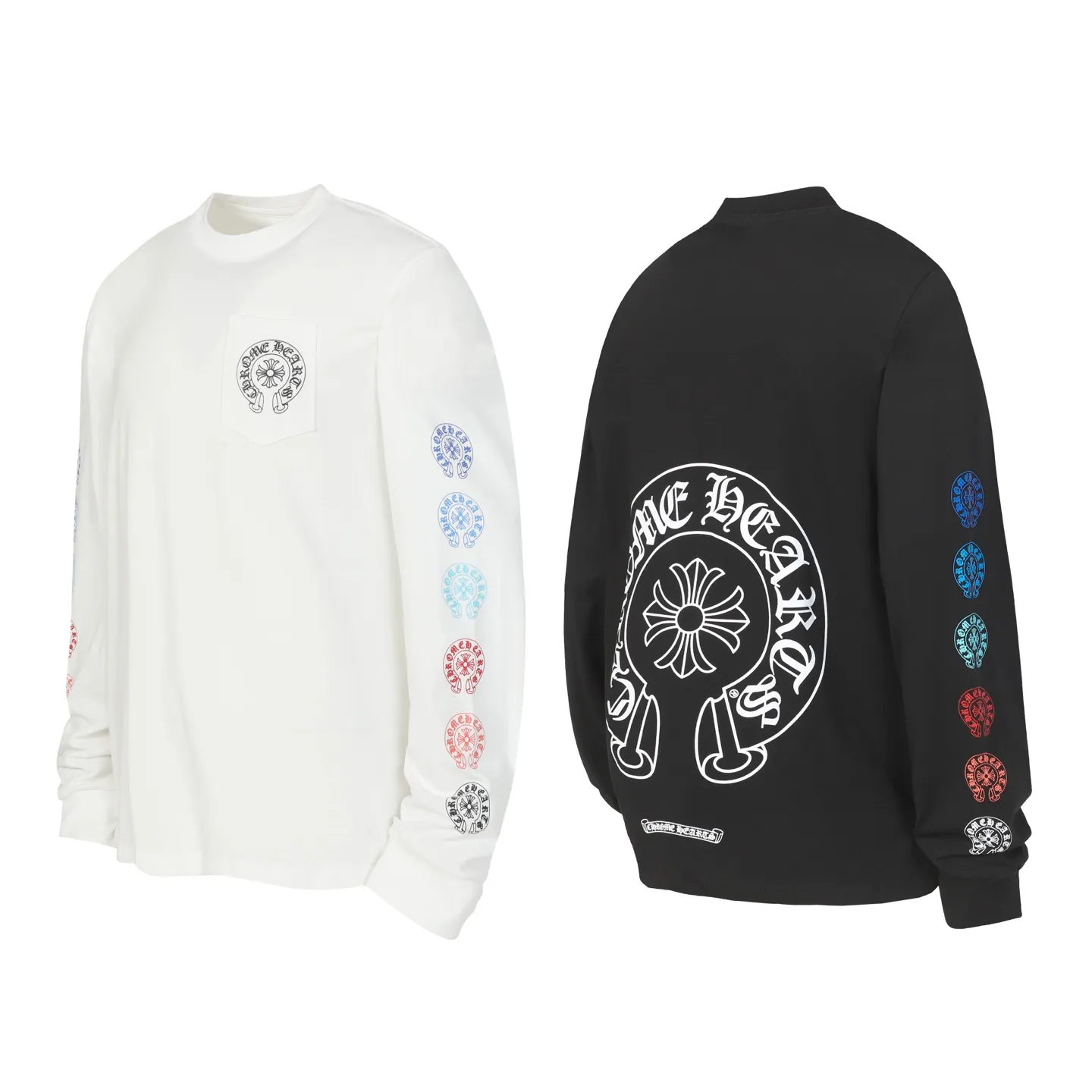 P160 Cross-border model. Please do not place an order if you pursue perfection. -Chrome Hearts/Chrome Hearts 23ss white horseshoe Sanskrit printed popular long-sleeved T-shirt -High weight, high density and high quality. The wool is soft, delicate and skin-friendly. It feels soft and silky. It has excellent warmth and skin-friendly properties.